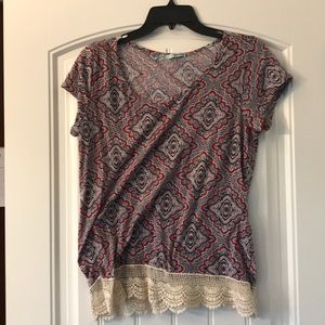 Red white and blue maurices blouse